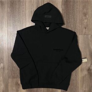 ESSENTIALS Men's Black Pullover Hoodie authentic